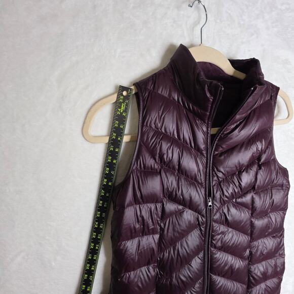 J.jill Down Burgundy Small long length Vest with Zip & Side Zip. Warm Soft Comfy - Picture 8 of 16